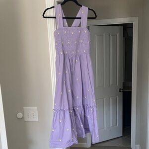 Purple embroidered dress